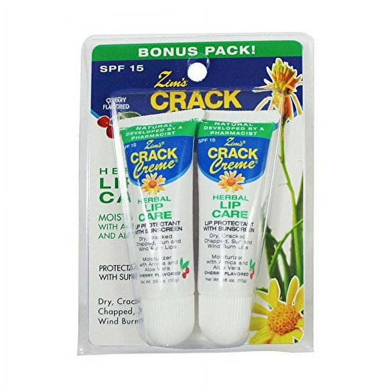 4 Pack - Zim's Crack Creme Lip Formula Cherry Flavored SPF 15 0.70