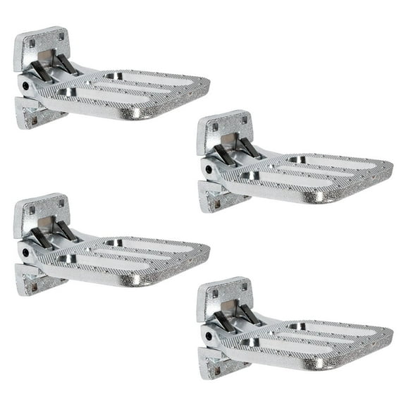 4 Pack Zinc Alloy Folding Side Step for Trucks & Trailers, Chrome Plated Fold Down Utility Bed Body Step Safety Folding Grab Handle and Step for RV Camper Trailer RV Bus - BS 1,350 lbs