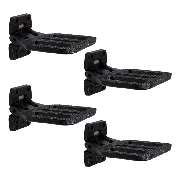 4 Pack Zinc Alloy Folding Truck Step and Handle, Black E Coat Finish, Fold Down Utility Bed Body Step Safety Folding Grab Handle and Step for RV Camper Trailer RV Bus