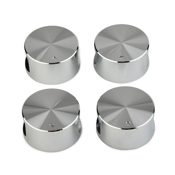 4-Pack Zinc Alloy Gas Stove Knobs | 6mm Round Replacement Handles | Silver Finish Kitchen Appliance Controls for Cooktop & Oven