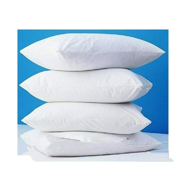 4 Pack Zippered Vinyl Pillow Covers Waterproof Protectors