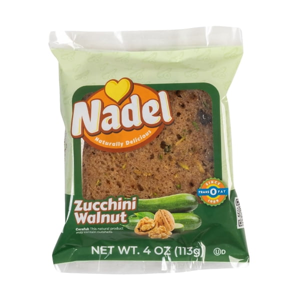 4 Pack Zucchini Walnut Bread Slices Nadel Naturally Delicious Sweet Breads & Cakes Slices Back to School lunch snack, breakfast bar