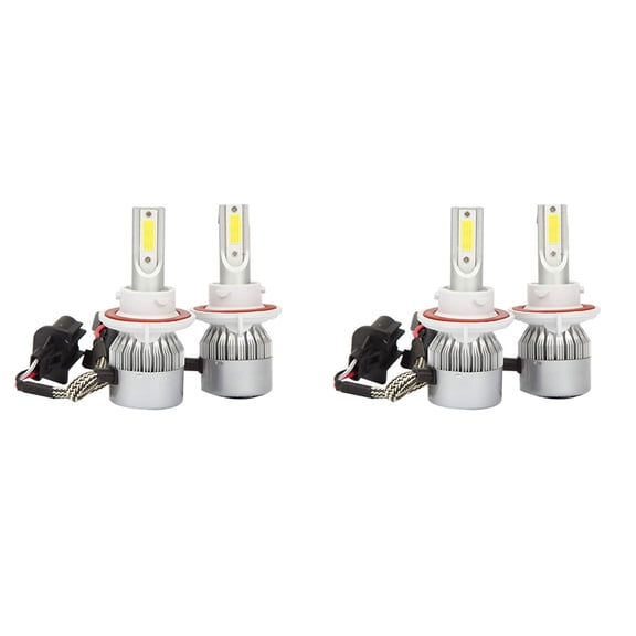 (4 Pack) for H13 / 9008 LED Headlight Bulb (Near and Far) C6 Conversion Kit, 72W 8500LM 6500K Cool White