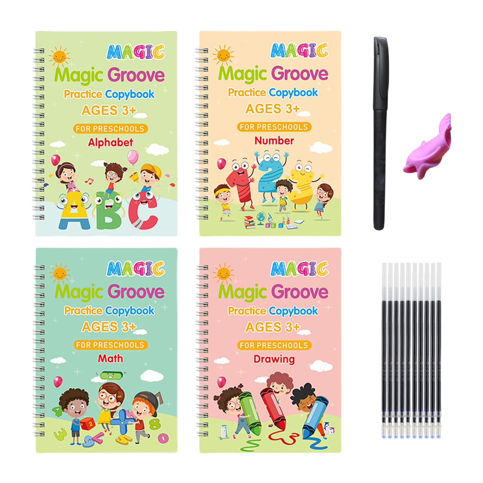Magic Grooved Writing Practice For Kid Age 3-8,Reusable