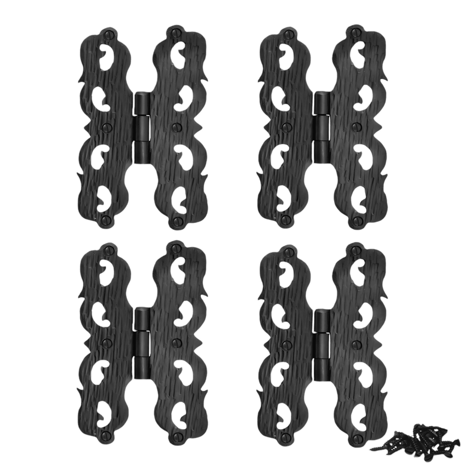 4 Pack 4 inch Decorative Hinges Black Wrought Iron Hinges Decorative