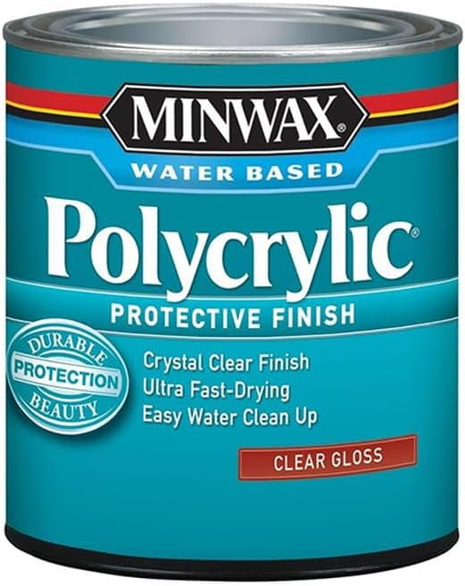 4-Pack of 1/2 pt 25555 Clear Polycrylic Water-Based Protective Finish Gloss