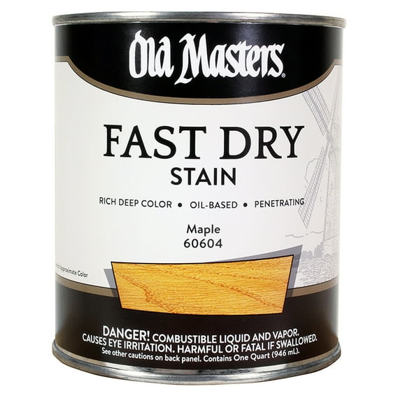 4-Pack of 1 Qt Old Masters 60604 Maple Fast Dry Stain Oil-Based Wood Stain
