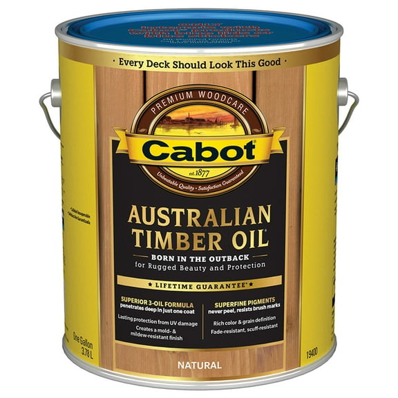 4-Pack of 1 gal Cabot 19400 Natural Australian Timber Oil Water Reducible