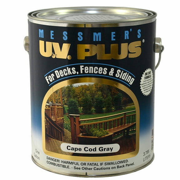 4-Pack of 1 gal Messmer's MS-606 Cape Cod Gray U.V. Plus Semi-Transparent Stain (250-VOC)
