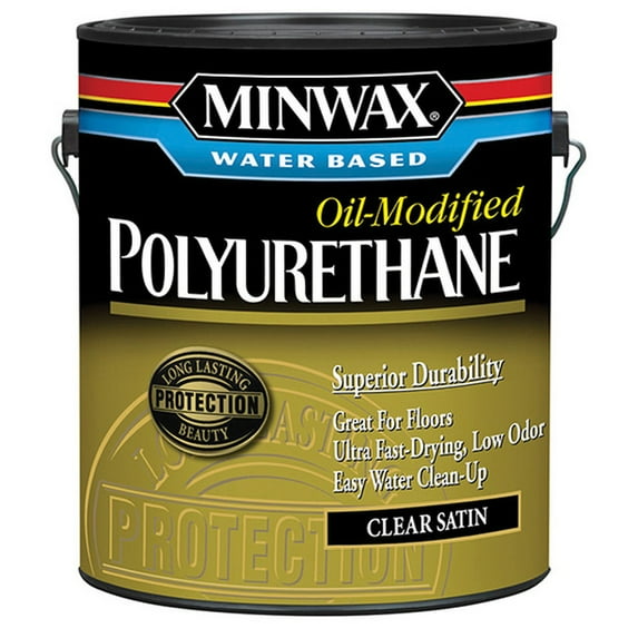 4-Pack of 1 gal Minwax 71033 Clear Water Based Poly Oil-Modified Polyurethane Satin