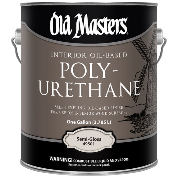 4-Pack of 1 gal Old Masters 49501 Clear Polyurethane Interior Oil-Based Finish, Semi-Gloss