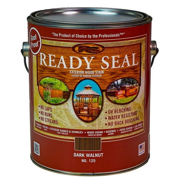 4-Pack of 1 gal Ready Seal 125 Dark Walnut Ready Seal Exterior Stain & Sealer For Wood