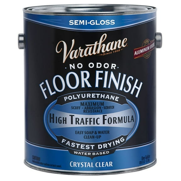 4-Pack of 1 gal Rust-Oleum 230131 Clear Varathane Water-Based Interior Floor Polyurethane, Semi-Gloss