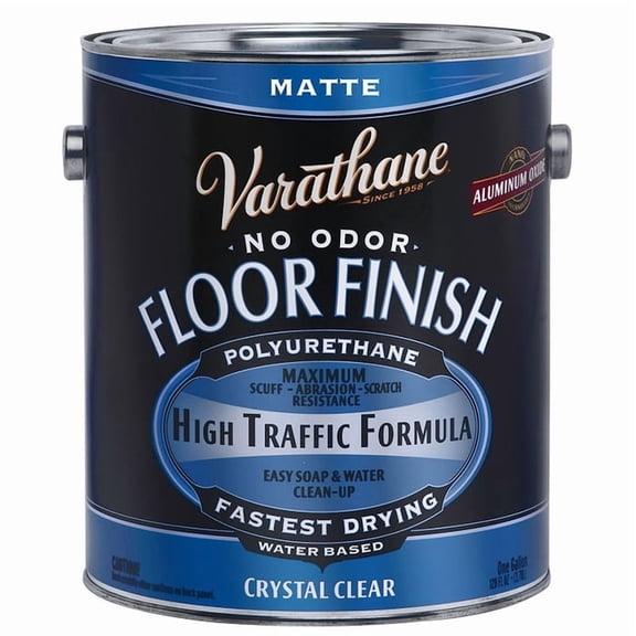 4-Pack of 1 gal Rust-Oleum 286820 Varathane Water-Based Interior Floor Polyurethane, Matte