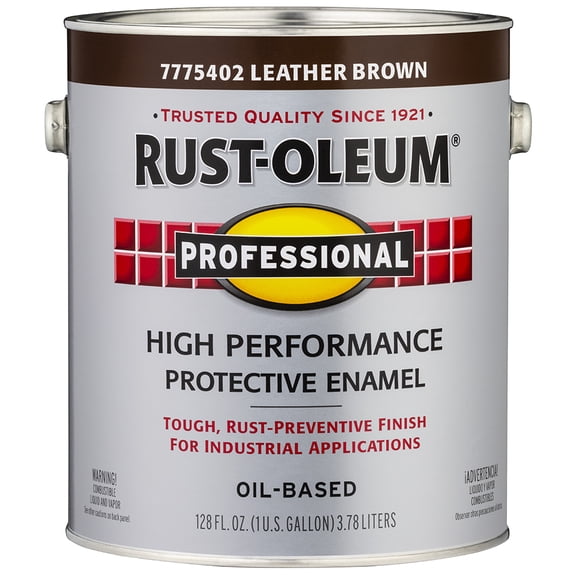 4-Pack of 1 gal Rust-Oleum 7775402 Professional Leather Brown High Performance Protective Enamel