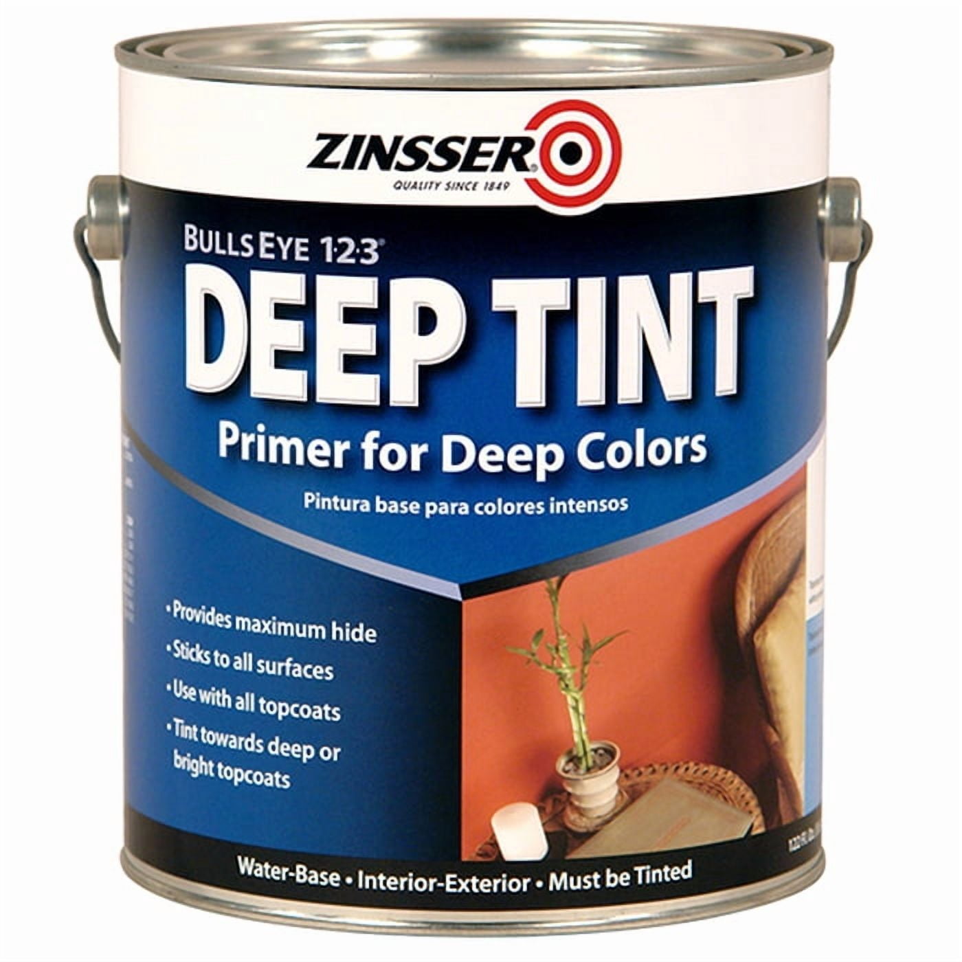 4-Pack of 1 gal Zinsser 02031 Tint Base Bulls Eye 1-2-3 Water-Based Stain Blocking Primer/Sealer