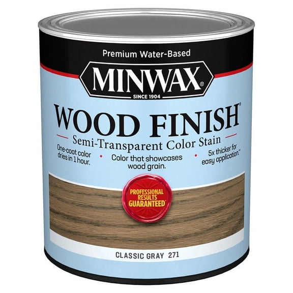 4-Pack of 1 qt Minwax 10820 Classic Gray Wood Finish Water-Based Semi-Transparent Color Stain
