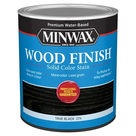 4-Pack of 1 qt Minwax 108510000 True Black Wood Finish Water-Based Solid Color Stain