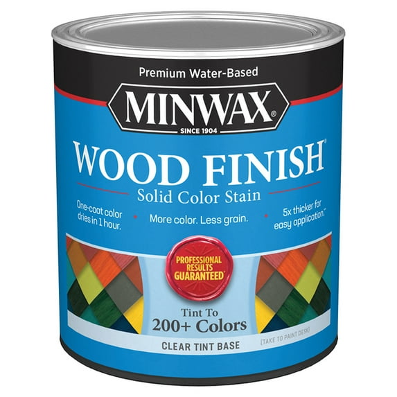 4-Pack of 1 qt Minwax 117310000 Clear Tint Base Wood Finish Water-Based Solid Color Stain