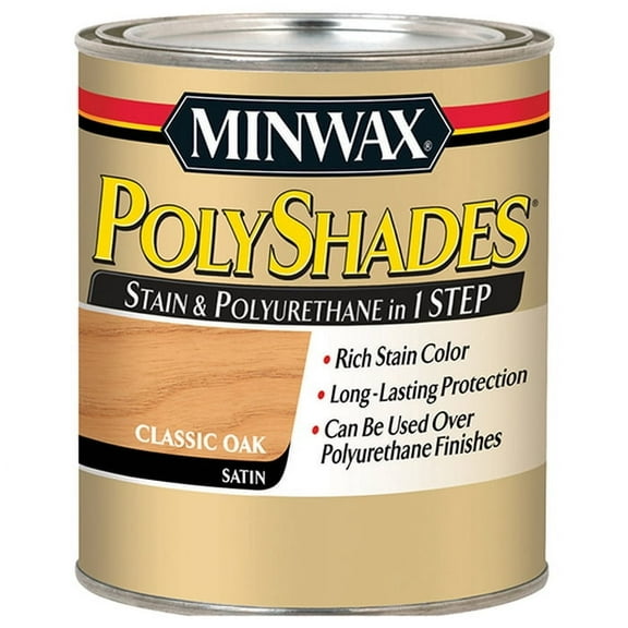 4-Pack of 1 qt Minwax 61370 Classic Oak PolyShades Wood Stain And Polyurethane, Satin