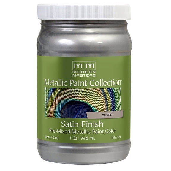 4-Pack of 1 qt Modern Masters ME150 Silver Metallic Paint Collection Water-Based Decorative Metallic Paint