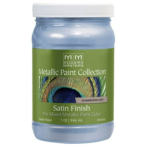 4-Pack of 1 qt Modern Masters ME514 Shimmering Sky Metallic Paint Collection Water-Based Decorative Metallic Paint