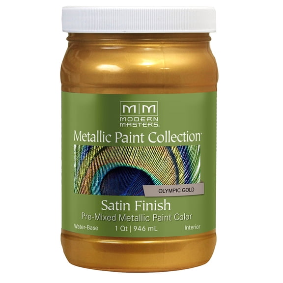 4-Pack of 1 qt Modern Masters ME659 Olympic Gold Metallic Paint Collection Water-Based Decorative Metallic Paint