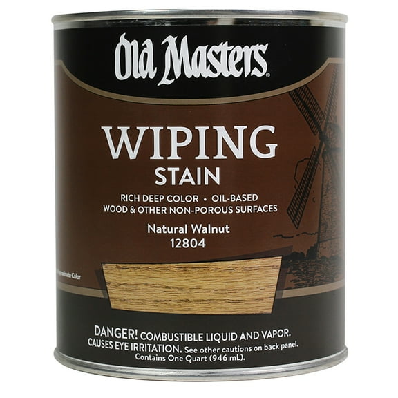 4-Pack of 1 qt Old Masters 12804 Natural Walnut Old Masters Oil-Based Wiping Stain