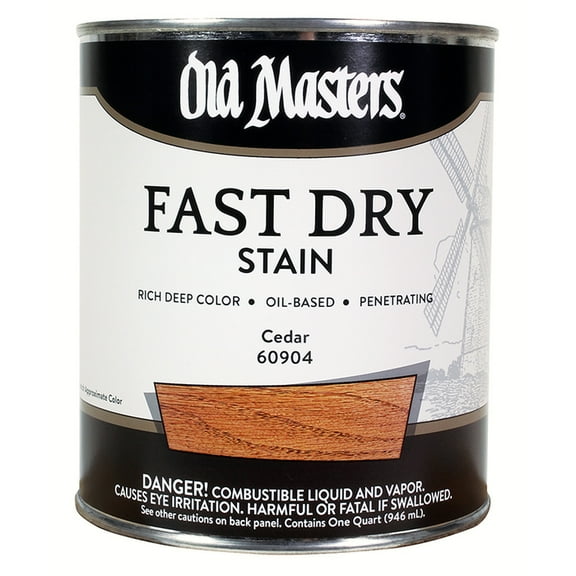 4-Pack of 1 qt Old Masters 60904 Cedar Fast Dry Stain Interior Oil-Based Wood Stain