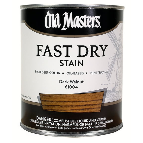 4-Pack of 1 qt Old Masters 61004 Dark Walnut Fast Dry Stain Interior Oil-Based Wood Stain