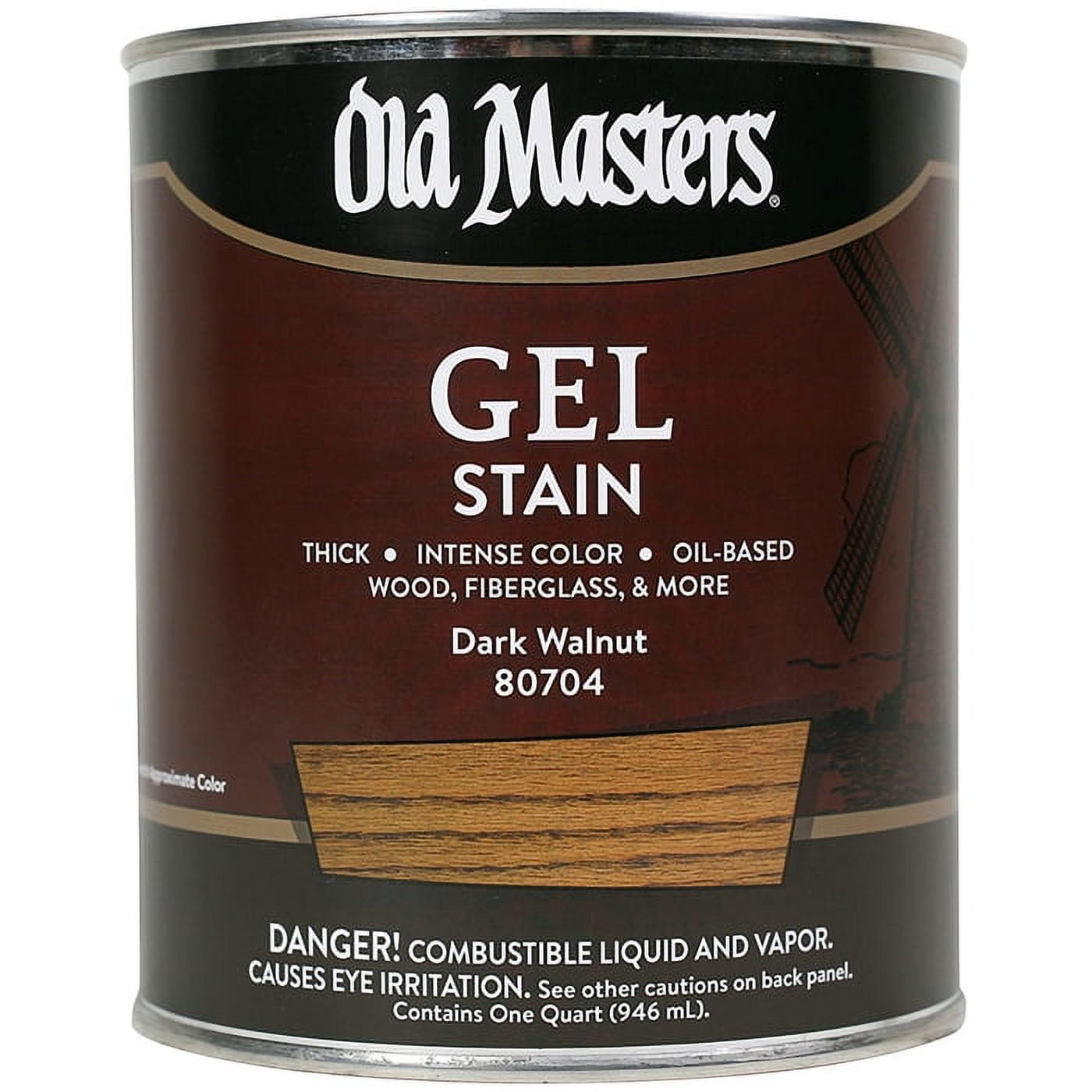 4-Pack of 1 qt Old Masters 80704 Dark Walnut Gel Stain Oil-Based Stain ...