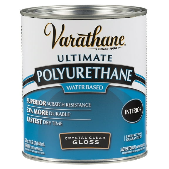 4-Pack of 1 qt Rust-Oleum 200041H Varathane Crystal Clear Water-Based Interior Polyurethane, Gloss