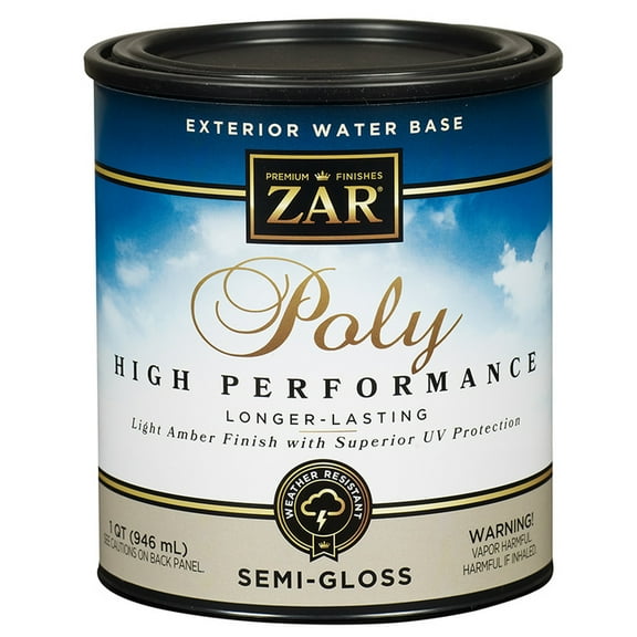 4-Pack of 1 qt UGL 34212 Clear Zar Water-Based Exterior Polyurethane, Semi-Gloss