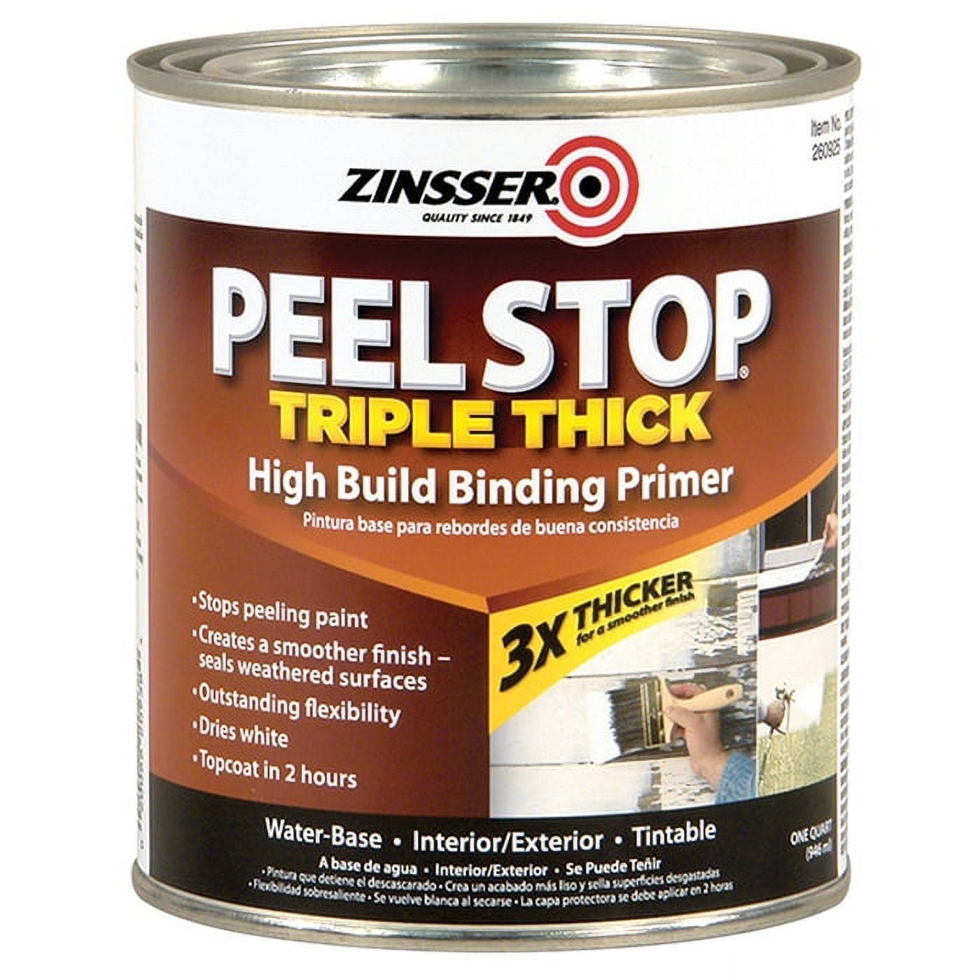 4-Pack of 1 qt Zinsser 260925 White Peel Stop Triple Thick Binding Primer