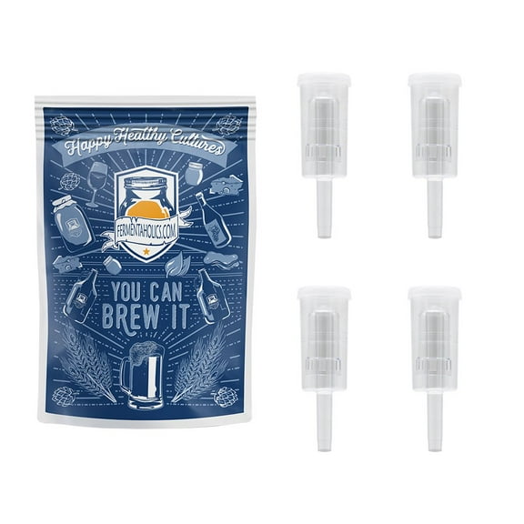 4 Pack of 3-Piece Airlocks - Essential For Homebrewing