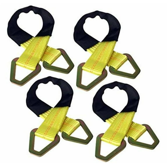 "4 Pack of 36"" x 2"" Axle Strap with 10,000 pound Break Strength, Car Towing Tie-Down Accessories with Protective Sleeve and D-Rings"