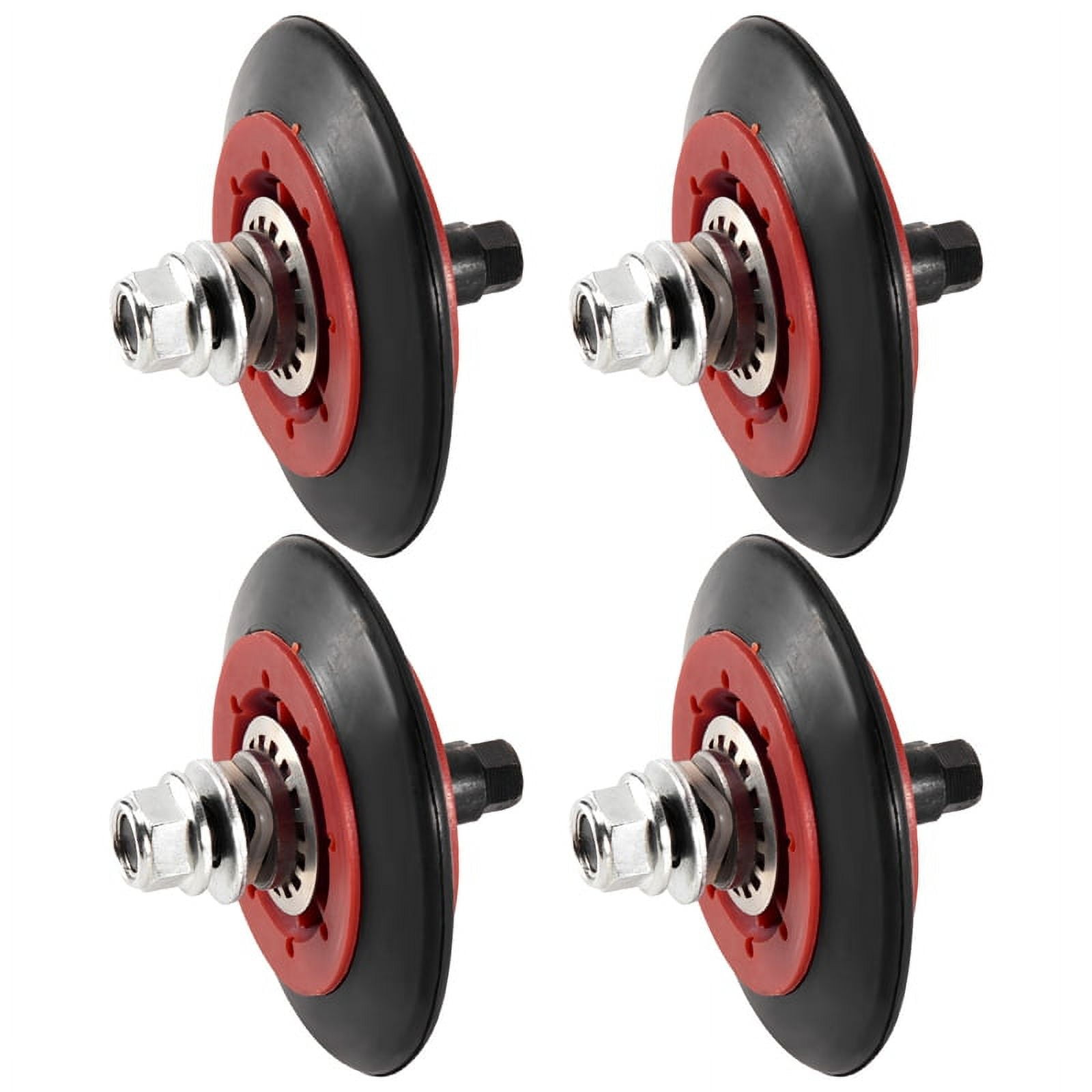 4 Pack of 4581EL2002C Dryer Drum Roller Assembly Fit for , , Replace Part 4581EL3001C, PS8260240,4 x Dryer Drum Support Roller,Red&Black