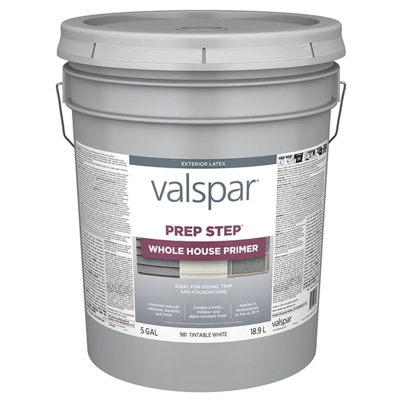 4-Pack of 5 gal Valspar Paint 981 White Prep Step Exterior Whole House Primer