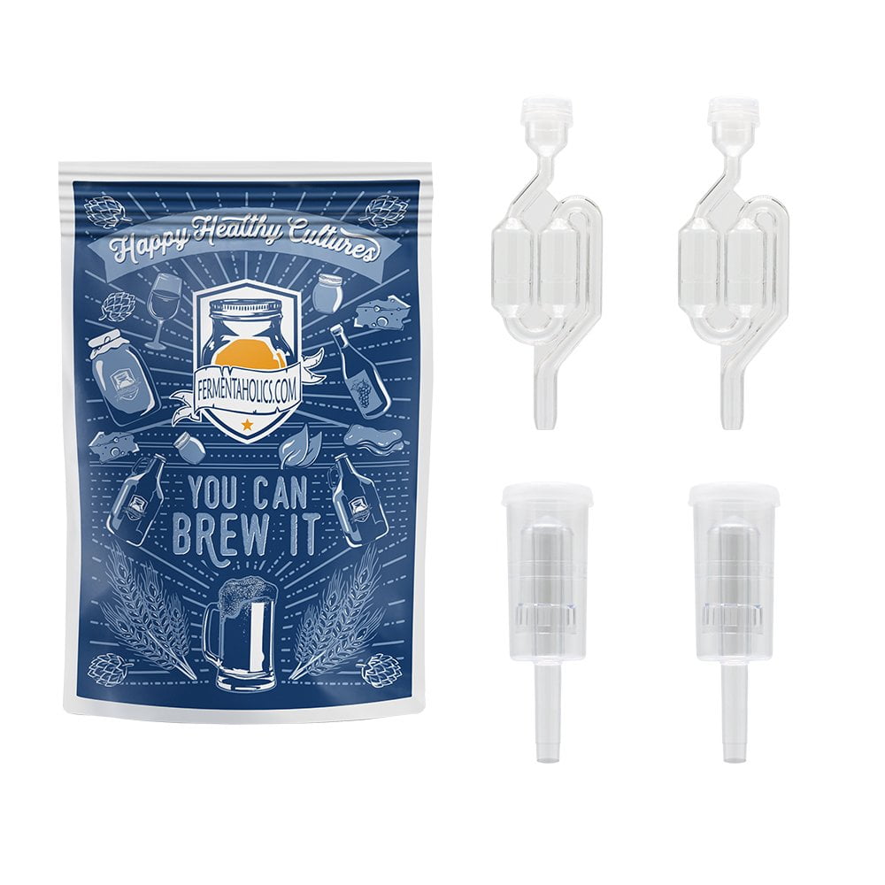 4 Pack of Airlocks 2 SShaped Airlocks and 2 3Piece Airlocks