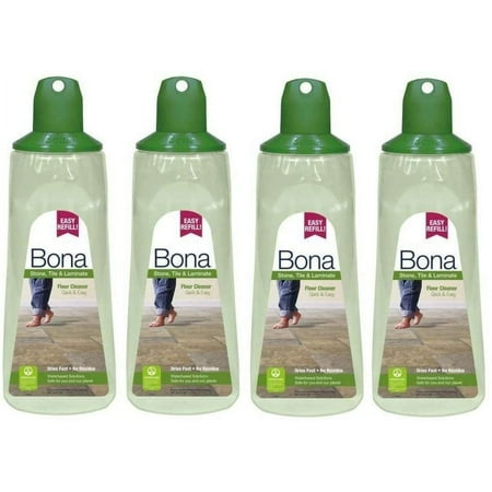 4 Pack of Bona Stone Tile & Laminate Floor Cleaner Refill Cartridge, 33 oz