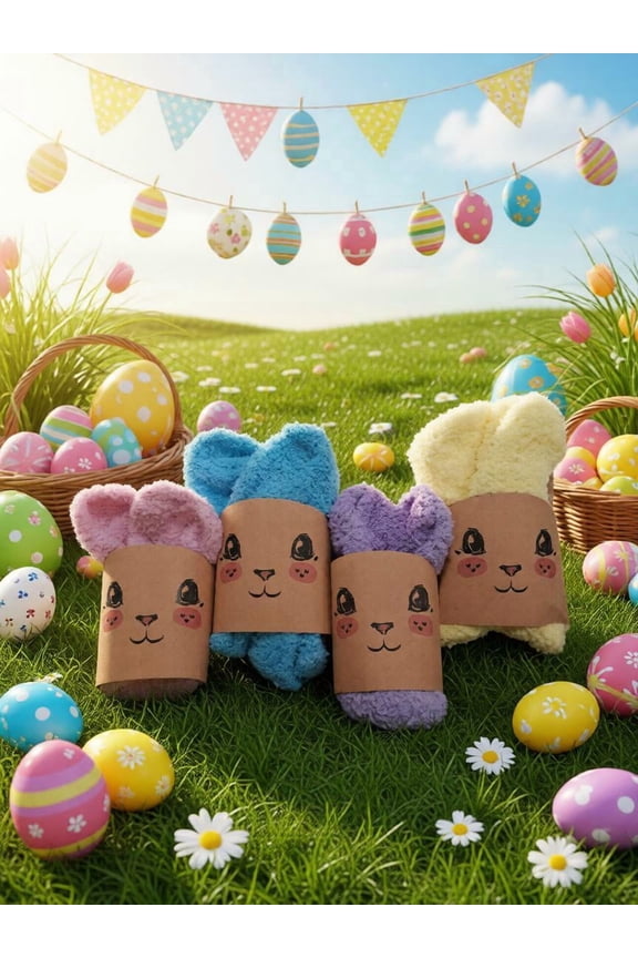 4 Pack of Bright Star Easter Socks - Assorted Colors