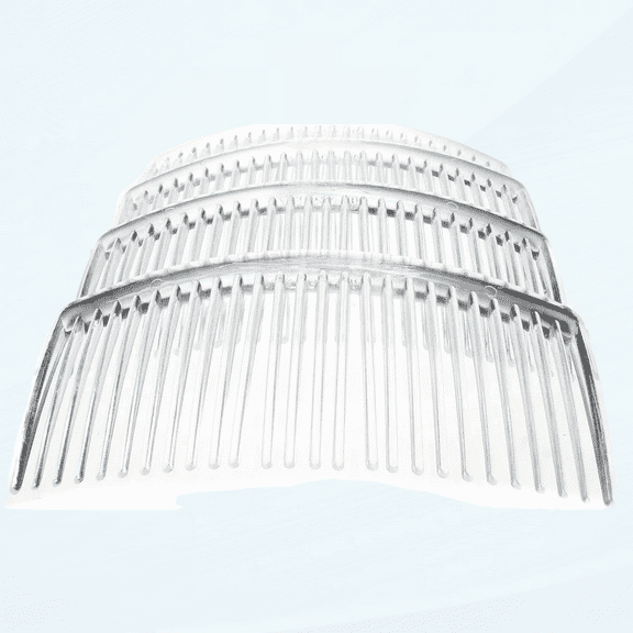4 Pack of Clear Large 9cm Plain French Side Hair Combs Slides Grips Clips Hair Accessories for Women Girls by