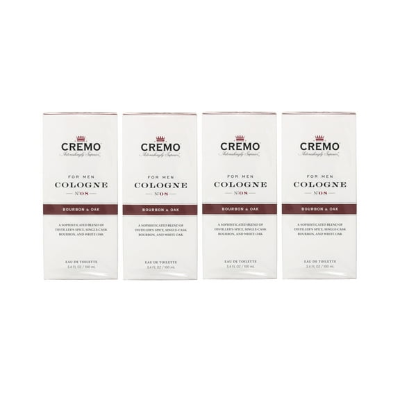 4 Pack of Cremo Spray Cologne Bourbon and Oak 3.4 Ounce