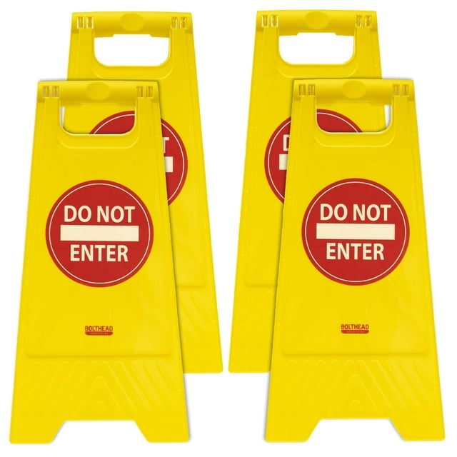 4Pack of Do Not Enter Floor Signs, DoubleSided, Portable, Block Off