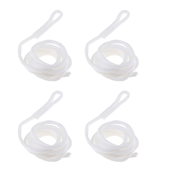4 Pack of Double Braid Nylon Dock Line Bumper Ropes for Boats Docking (White, 1/4 inhc 6mm Diameter, 150cm 5 feet Long)