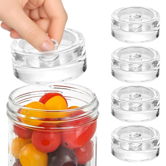 4 Pack of Fermentation Glass Weights with Easy Grip Handle for Wide Mouth Mason Jars, 7-Oz 2.75-inch Canning Weights for Fermenting