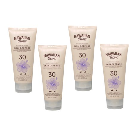 4 Pack of Hawaiian Tropic Antioxidant Sunscreen Lotion SPF 30, 6 Ounce
