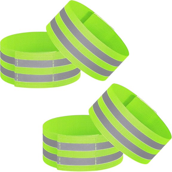 4 Pack of High Viibility Reflective Band Writband for Cycling Running Arm Writ Ankle Leg trap and a Be Pant Cuff Clip