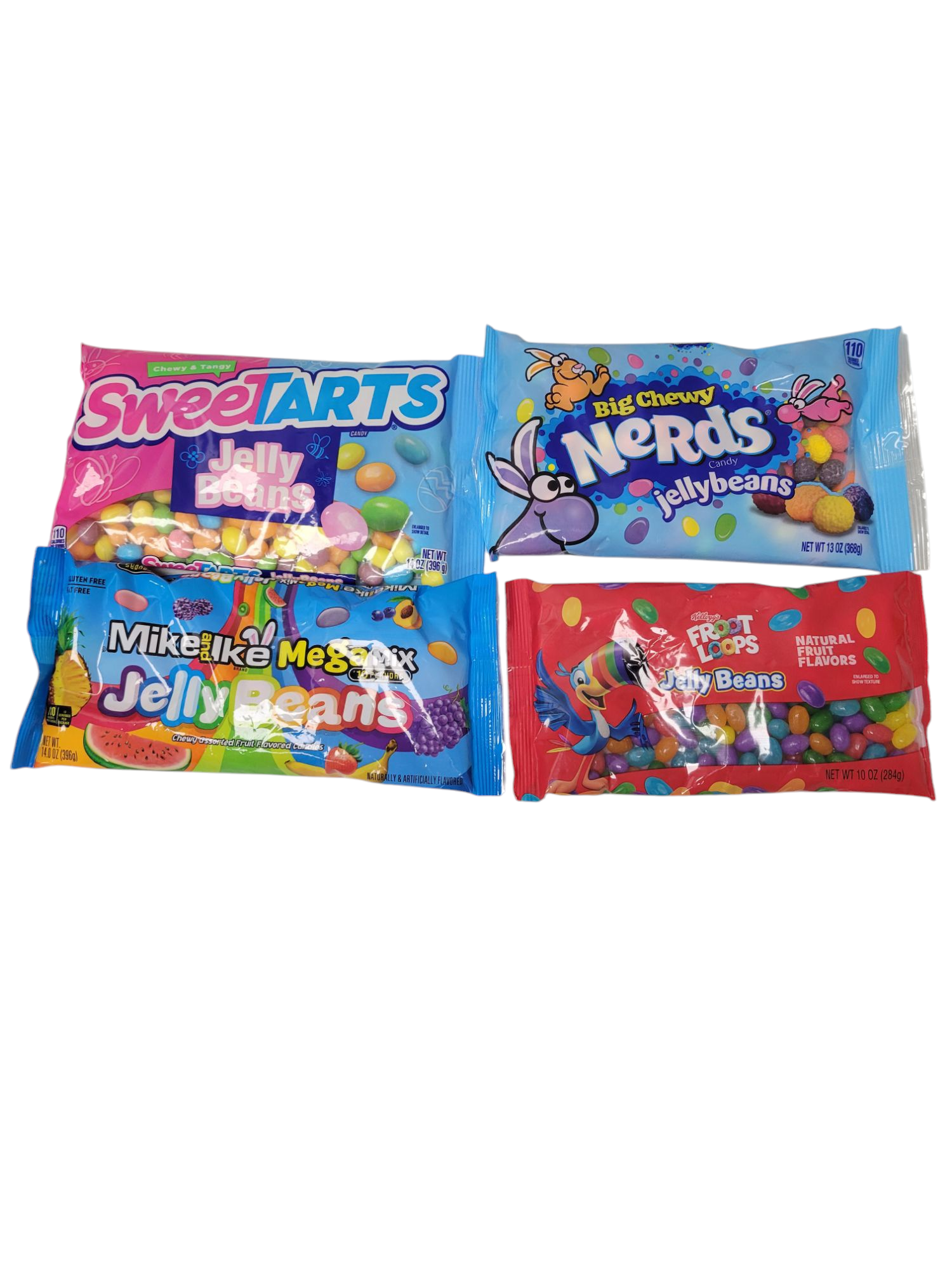 4 Pack of Jelly Beans: Mike and Ike Mega Mix, Big Chewy