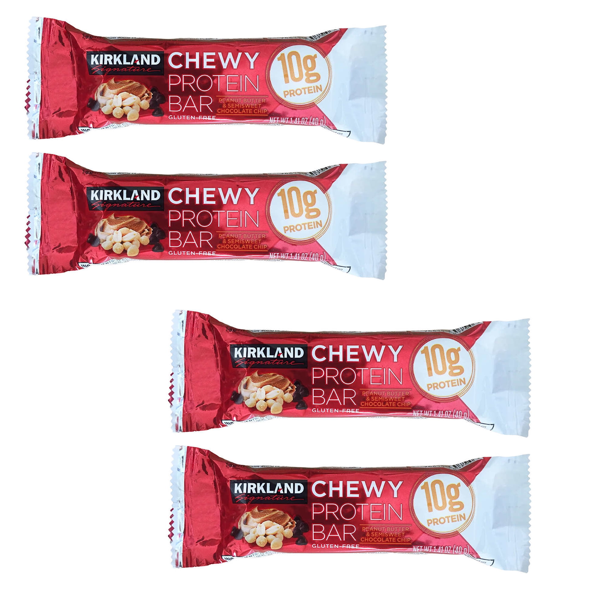 4 Pack of Kirkland Signature Chewy Protein Bar Chocolate Chip 1.41Oz